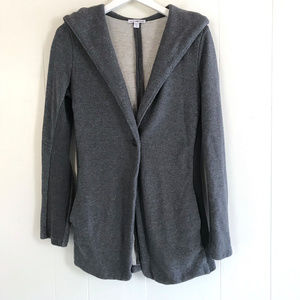 Standard James Perse Mid-Length Gray Button Hoodie